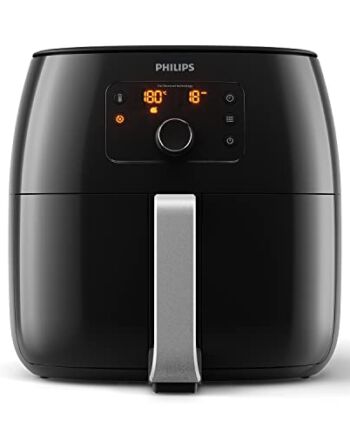 Philips Premium Airfryer XXL - Misa 7,3 l, Frytownica bez oleju, Technologia Rapid Air, Technologia usuwania tłuszczu, Podziałka w zestawie, Aplikacja NutriU z przepisami (HD9762/90)