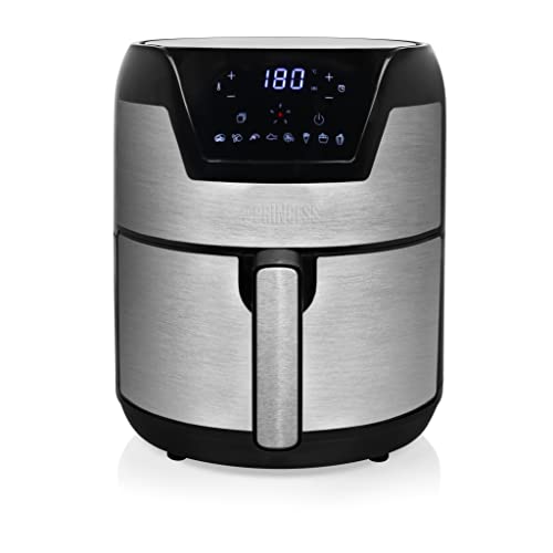 Princess Cyfrowy Airfryer XXL okrągły – pojemność 4,5 l – 66,7% mniejsze zużycie energii – stal nierdzewna – 10 wstępnie zaprogramowanych ustawień – 182026