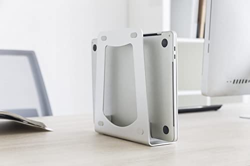 Pronomic LTS-21 stojak na laptopa 2 w 1 – pionowy uchwyt zapewnia bezpieczną pionową podstawę – umożliwia korzystanie z złożonego laptopa – do notebooków o maksymalnej grubości 17 mm – srebrny - obrazek 8