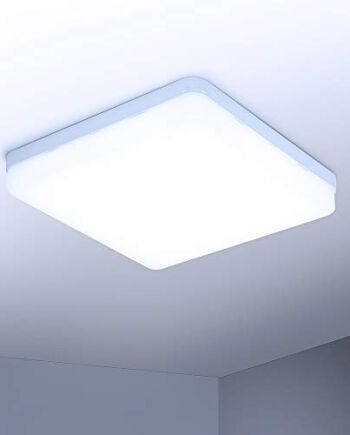 Yafido Lampa sufitowa 36 W LED lampy sufitowe światło dzienne białe Ø 23 cm wewnętrzna kwadratowa lampa sufitowa do sypialni kuchni przedpokoju biura jadalni