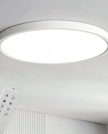 Anten Lampa Sufitowa LED, 24 W, Okrągła i Ultracienka, Ø 300 x 24 mm, 3000 K / 4000 K / 6000 K, Funkcja Ściemniania, z Pilotem Zdalnego Sterowania, do Przedpokoju, Salonu, Pokoju Dziecięcego, Kuchni, Biura lub Sypialni