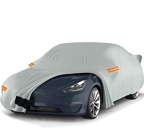 Big Ant pokrowiec samochodowy, 100% wodoszczelna plandeka samochodowa do Tesla Model 3, 6 warstw materiału, ochrona przed kurzem, deszczem, promieniowaniem UV, zadrapaniami