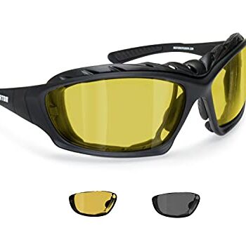 BERTONI Okulary motocyklowe fotochromowe ze zdejmowanym klipsem do soc