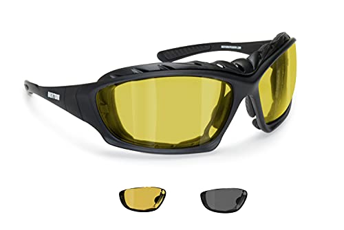 BERTONI Okulary motocyklowe fotochromowe ze zdejmowanym klipsem do soc