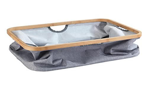 WENKO Kosz na pranie Bahari, nowoczesny kosz na pranie z wysokiej jakości bambusową ramą, zajmuje mało miejsca, składany, pojemność 50 l, 54 x 36 x 26 cm, wykonany z łatwego w pielęgnacji poliestru - obrazek 9