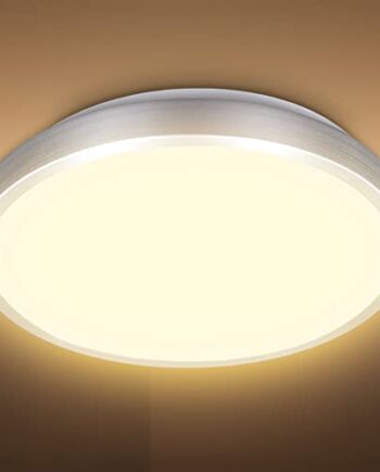 B.K.Licht Lampa sufitowa LED, wbudowana płyta LED 12 W, 3000 K, ciepła biel, 1200 lm, Ø 11,4", IP20, okrągła lampa sufitowa z ramą wykończeniową, nowoczesna oprawa oświetleniowa do jadalni, kuchni, przedpokoju