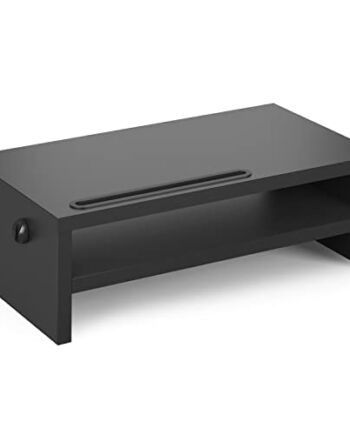 RFIVER Drewniany stojak na monitor z uchwytem na smartfon, stojak na m