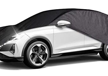 WALSER CarComfort plandeka samochodowa do użytku wewnątrz i na zewnątrz, polarowa, przepuszczająca powietrze, chroniąca lakier pokrowiec na samochód, do użytku w pomieszczeniach, szaro-czarna