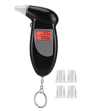 Tester alkoholu Alkomat, przenośny cyfrowy wyświetlacz LCD Tester alkoholu w wydychanym powietrzu Analizator alkoholu z dokładnym pomiarem podświetlenia, szybka reakcja