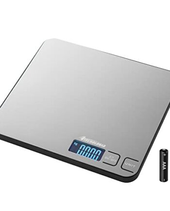 Atechnologia Cyfrowa waga kuchenna 5kg z ekranem LCD, funkcja TARA, 6 jednostek miary powierzchni ze stali nierdzewnej 19x17cm