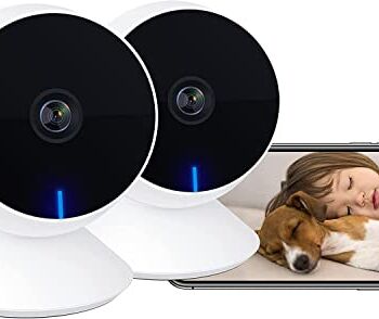 Laxihub M1 Mini Security Cameras Indoor 2 PC, 1080p Full HD Baby Monitor Pet Camera with Phone APP, Night Vision, 2-way Audio, Motion/Sound Detection, SD Card&Cloud Storage, Alexa Compatible