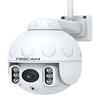 Kamera zewnętrzna IP SD4 - Dome WiFI - Obrót PTZ, 4MP, zoom optyczny x4 - Obrót poziomy 350°/Pionowy 90° - Noktowizor 50m - IP66 - kompatybilna z Alexa i asystentem gogle - Biała - Foscam