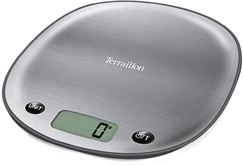 Terraillon 14505 waga kuchenna, funkcja „tara”, wskaźnik cieczy, wycięcie na uchwycie, do 5 kg, macaron, stal nierdzewna, lukrecja, czarna - obrazek 4