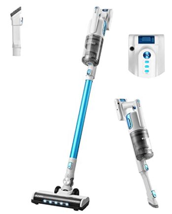 Eureka BR5 Odkurzacz akumulatorowy, lekki, bezprzewodowy, duża siła ssania, silnik bezszczotkowy 250 W, odkurzacz 2 w 1, ze szczotką do twardych podłóg i dywanów