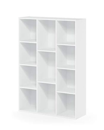 Furinno Luder 11-Cube Dwustronny regał z otwartą półką, biały