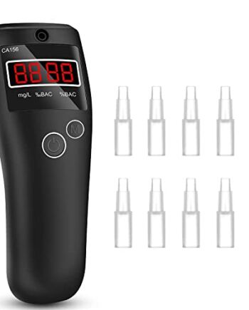 ANSTA Analizator oddechu, z 10 maskami, podwójna precyzja, ergonomiczny, do użytku osobistego i profesjonalnego, przenośny alkomat