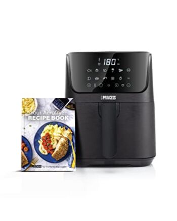Princess Airfryer cyfrowy 182031 - Książka z przepisami w zestawie - 11 programów - 3,5 l - 1350 W, czarny