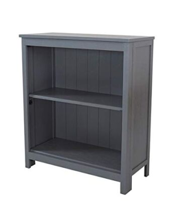 Penguin Home - Regał z litego drewna twardego - składany z łatwym montażem bez narzędzi - stylowy i klasyczny 3-poziomowy regał na książki - szer. 70 x gł. 32 x wys. 82 cm - szary 3697