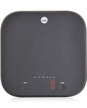 Wilfa SPLASH waga kuchenna – waga cyfrowa o pojemności 5 kg, powierzchnia pokryta silikonem, wyświetlacz LCD, czarna