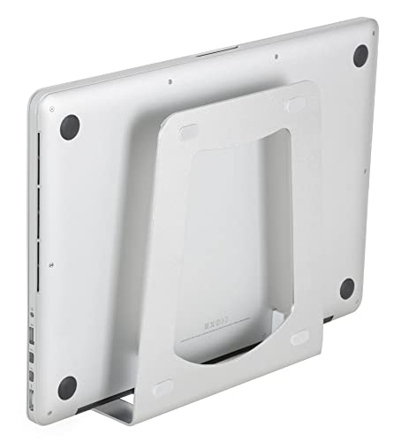 Pronomic LTS-21 stojak na laptopa 2 w 1 – pionowy uchwyt zapewnia bezpieczną pionową podstawę – umożliwia korzystanie z złożonego laptopa – do notebooków o maksymalnej grubości 17 mm – srebrny - obrazek 4