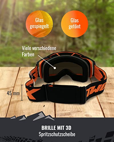 TWO-X ATOM gogle crossowe czarne – Blackhawk lustrzane srebrne gogle MX ochrona nosa Motocross Enduro szkło lustrzane okulary motocyklowe odporne na zarysowania okulary ochronne MX - obrazek 7