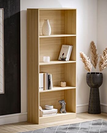 Vida Designs Cambridge 4-poziomowy duży regał na książki, dębowe drewn