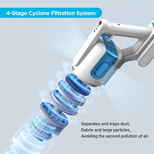 Eureka BR5 Odkurzacz akumulatorowy, lekki, bezprzewodowy, duża siła ssania, silnik bezszczotkowy 250 W, odkurzacz 2 w 1, ze szczotką do twardych podłóg i dywanów - obrazek 5