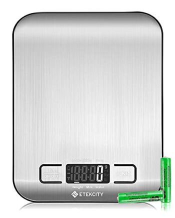 Etekcity Ek6015 Waga Kuchenna, Srebrny, 18 x 14 x 1,5 cm