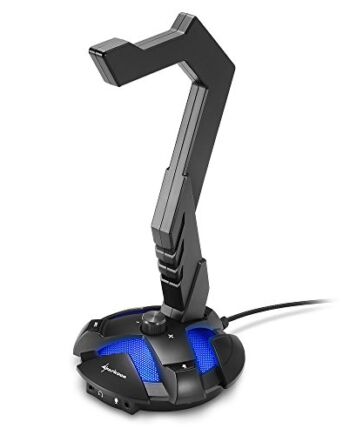 Sharkoon X-Rest stojak na słuchawki z dźwiękiem przestrzennym, czarny,