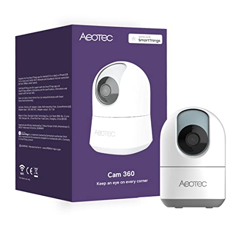 SmartThings Aeotec WiFi IP kamera bezpieczeństwa 1080p rozdzielczość Full HD noktowizor wykrywanie osoby 360° śledzenie ruchu panoramiczny widok 2-drożny dźwięk