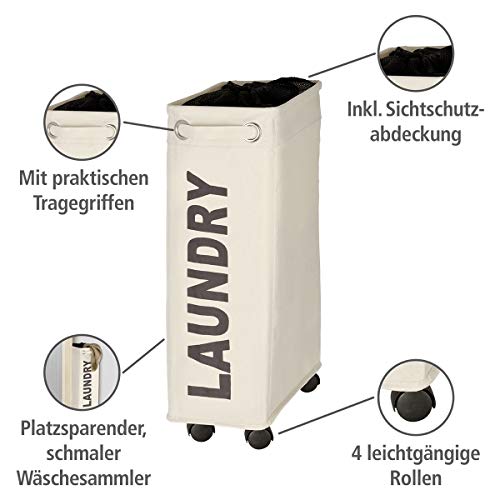 WENKO Kosz na pranie Corno Petrol, kosz na pranie, 43 l - obrazek 5