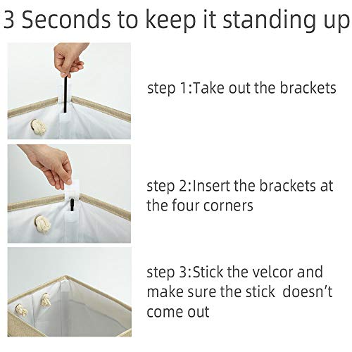 Meerveil Kosz na pranie, kosz na pranie z pokrywką, składany kosz na pranie, z uchwytem, może pomieścić ubrania i zabawki, sypialnia, salon, pralnia, szary - obrazek 4