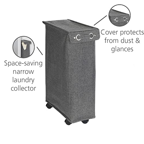 Wenko Corno Prime kosz na pranie z pokrywką, pojemność: 43 l, poliester, 18 x 60 x 40 cm, czarny - obrazek 12