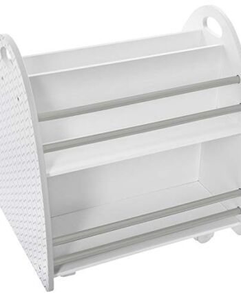 Atmosphera 2-stronny regał z kółkami do pokoju dziecięcego (Biały/Szary)