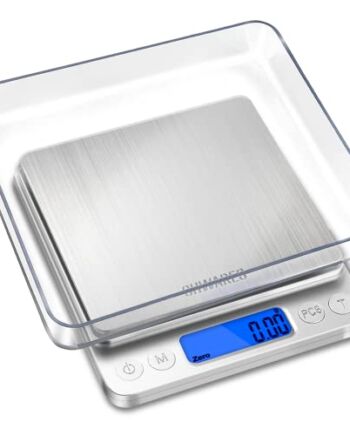 CHWARES Cyfrowe wagi kuchenne, ładowanie USB, 3 kg / 0,1 g mini wagi spożywcze, elektryczne wagi do gotowania, wodoodporna waga cyfrowa ładowanie USB, wyświetlacz LCD, stal nierdzewna, do składników, biżuterii, kawa