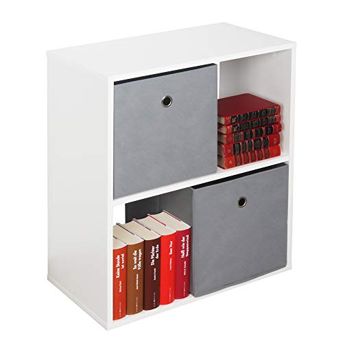 RICOO Regał na książki biały 2 półki 71 x 60 x 31 cm regał płyta wiórowa z drewna nowoczesny biały matowy WM111-WM, regał stojący regał biurowy na książki, regały i półki, stojak na drukarkę, regał na akta