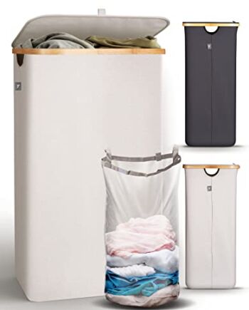 HENNEZ - Kosz na pranie 100 l - Duży pojemnik na pranie - Składany kos