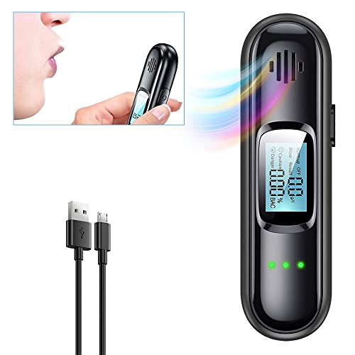 iPatio Alkomat, profesjonalny alkomat z cyfrowym wyświetlaczem LED, przenośny miernik promili, ładowanie przez USB