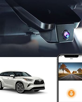 FITCAMX Dashcam kompatybilny z Toyota Highlander 2020 2021 2022 LE SE XLE XSE Limited Platinum UX70 (4. generacji), dedykowany rejestrator samochodowy 4K, WiFi wideo UHD, czujnik G, wygląd OEM z kartą 64 GB