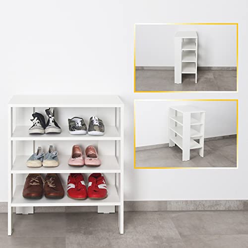 RICOO Regał stojący (WM039-WM) 70 x 55 x 32 cm, regał drewniany, biały, matowy regał na książki, organizer, szafka na książki, regał na rośliny, do salonu - obrazek 5