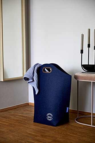 WENKO filcowy kosz na pranie z materiału pochodzącego z recyklingu, z uchwytami do noszenia, pojemność: 42 l, 45 x 60 x 25 cm, ciemnoniebieski - obrazek 4