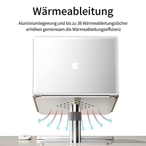 Newaner Stojak na laptopa z regulacją wysokości, aluminium, podstawka pod komputer obracany o 360°, kompatybilny z notebookami (10-16"), w tym MacBook Pro/Air Surface Lenovo Hp Asus Acer Dell MSI Samsung - obrazek 6