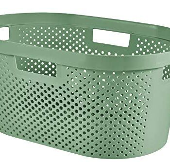 CURVER Kosz na pranie Infinity 40 l, zielony, 58,5 x 38 x 26,5 cm, two