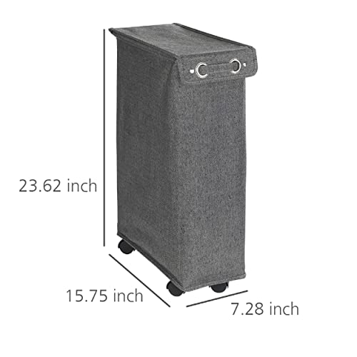 Wenko Corno Prime kosz na pranie z pokrywką, pojemność: 43 l, poliester, 18 x 60 x 40 cm, czarny - obrazek 10