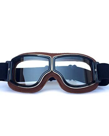 HCMAX Okulary sportowe w stylu vintage, okulary przeciwsłoneczne, kask steampunk, do motocrossu, na świeżym powietrzu, dla kierowców wyścigowych, motocyklistów, samolotów, w stylu retro, dla dzieci, mężczyzn i kobiet