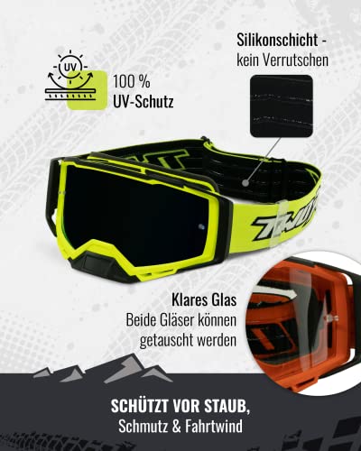 TWO-X ATOM gogle crossowe czerwone - Inferno lustrzane iridium MX ochrona nosa Motocross Enduro szkło lustrzane gogle motocyklowe odporne na zarysowania MX okulary ochronne - obrazek 8
