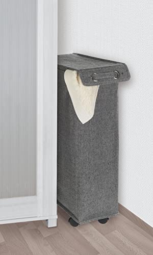 Wenko Corno Prime kosz na pranie z pokrywką, pojemność: 43 l, poliester, 18 x 60 x 40 cm, czarny - obrazek 6