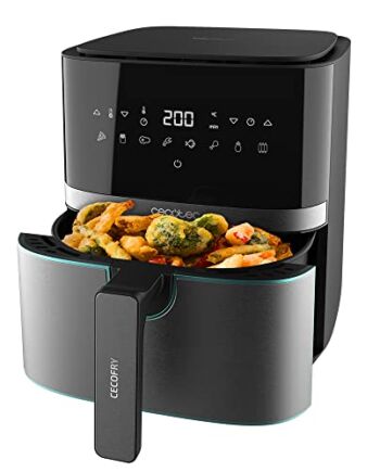 Cecotec Cecofry Full InoxBlack 5500 Pro 1700 W, Dietetyczna i cyfrowa, Panel dotykowy, Wykończenia ze stali nierdzewnej, Technologia PerfectCook, Termostat, 8 trybów