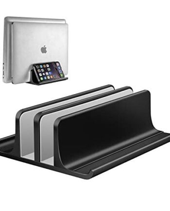 VAYDEER Pionowy Regulowany Stojak na Laptopa, Aluminiowy z 2 Gniazdami