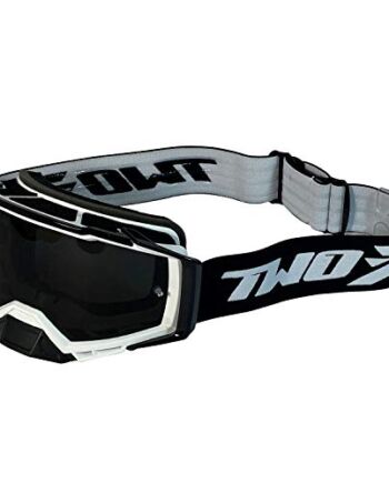 TWO-X ATOM gogle crossowe białe czarne – BLIZZARD przyciemniane czarne okulary MX ochrona nosa Motocross Enduro szkło lustrzane okulary motocyklowe odporne na zarysowania MX okulary ochronne